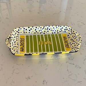 Magnolia Lane Iowa Hawkeyes Ceramic Polka Dot Serving Platter Tray